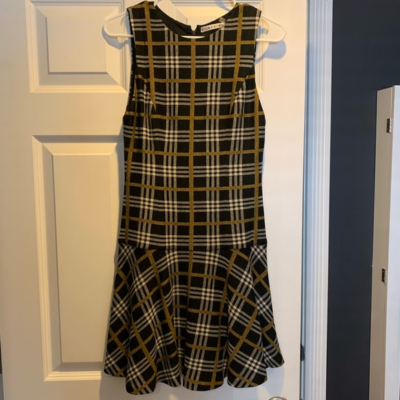 Alice + Olivia Plaid Drop Waist Dress - Picture 2 of 8